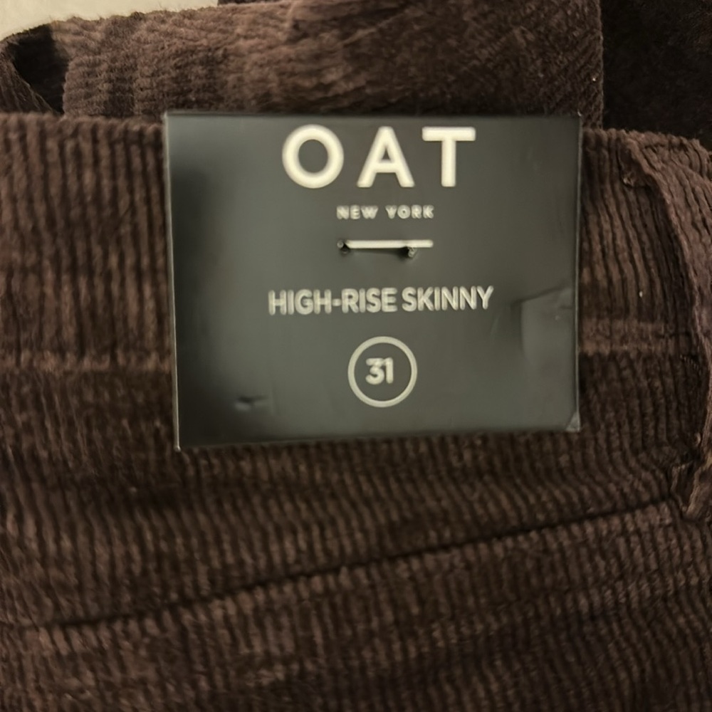 Oat Corduroy Skinny Jeans - Dark Brown Size 31 NWT - Picture 4 of 6